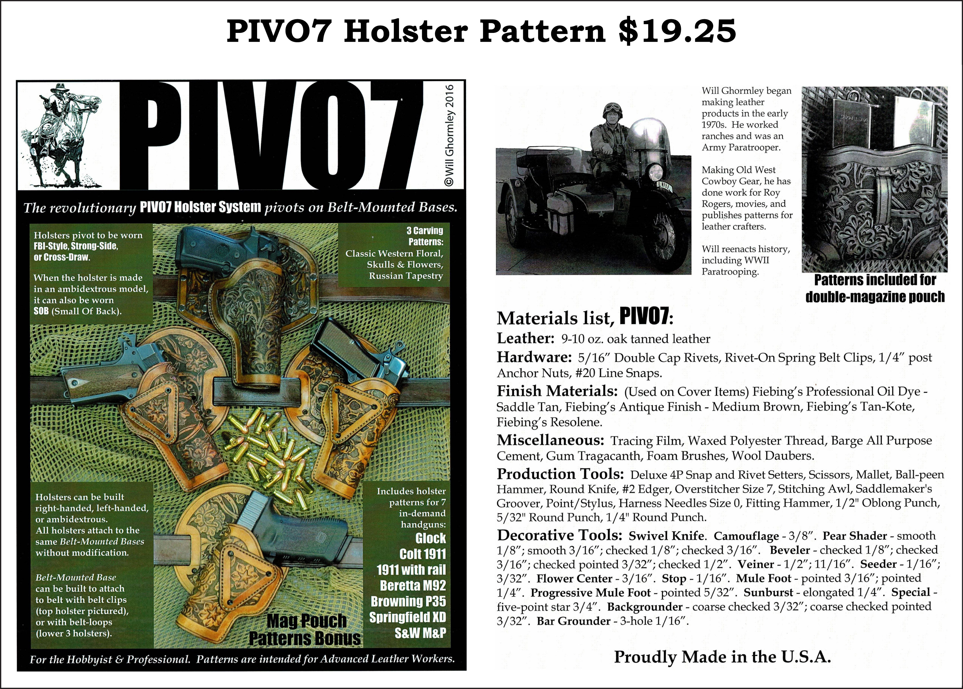 PIVO7 Holster Pattern — $19.25